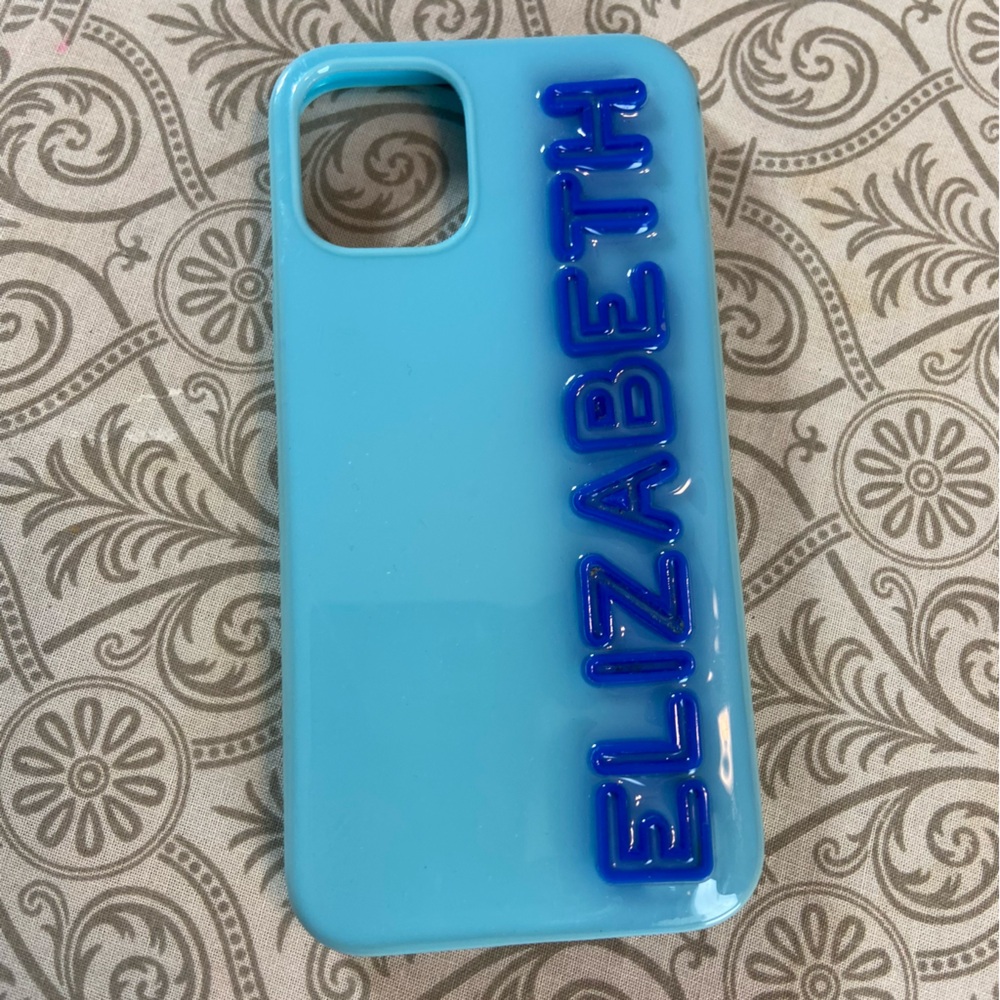 3/$12 iPhone 13 Mini Hard Case ELIZABETH Blue Plastic